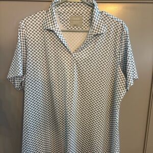 Oobe White and Blue Polo Shirt with seashells. Hydrochill. 2XL